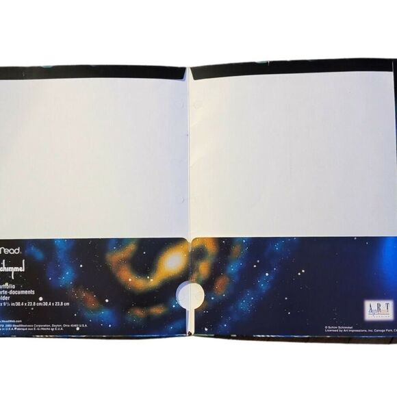 Vintage Mead White Tiger & Butterfly 2 Pocket Portfolio Folder New 2003 Schimmel - Picture 3 of 5